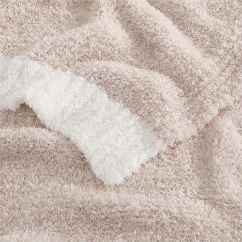 WRENSONGE Soft Throw Blanket for Couch-Cozy Reversible Knitted Blankets - color: Aesthetic Taupe, size: Throw (50"x 60")