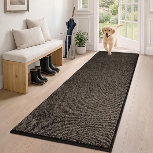 PURRUGS Hallway Runner Rug, 24" x 59", Heathered Brown - color: Heathered Brown, size: 24" X 59" (Runner)