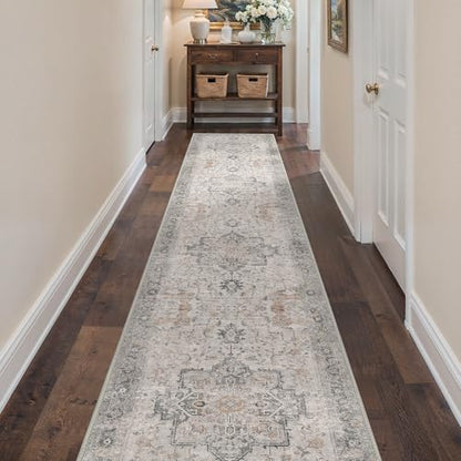 BESBLEE 2'6"x14' Washable Runner Rug Non Slip for Hallway Light Taupe Brown - color: Light Taupe Brown, size: 2'6" x 14' (Runner)