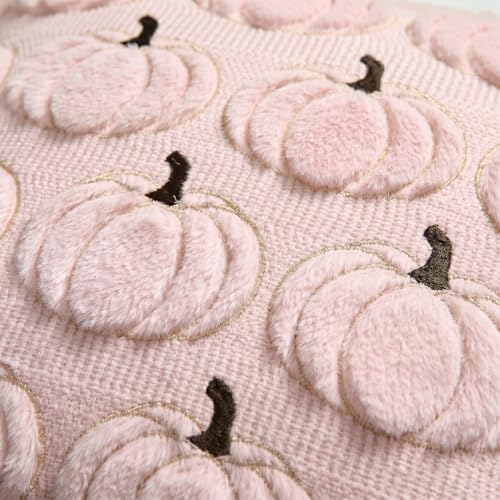 AVOIN colorlife Pink Fall Pumpkin Throw Pillow Covers 18x18 Inch - color: Pink, size: 18" x 18" (Pack of 2)