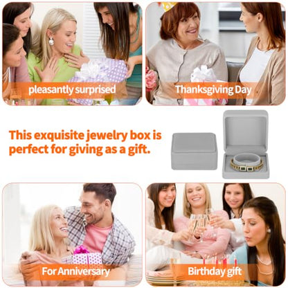 KUKUVR 4 Pcs Velvet Bracelet Gift Box, Jewelry Storage Holder Case for Bangle Anklet beaded bracelet Birthday Anniversary, Gift for Women (Grey) - color: Grey