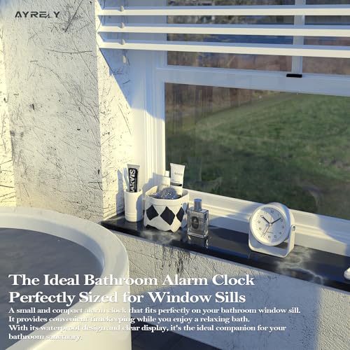 AYRELY® 3.5" Small Analog Travel Alarm Clock, Battery Operated Desk Clock - color: White