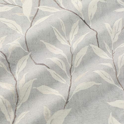 VOGOL Leaf Print Tiers Curtains Grey Small Window Curtains for Bathroom Laundry Room Basement Rod Pocket Lovely Leaf Print Window Drapes, 30 x 30, 2 Panels - color: Grey, size: 30"W x 30"L (Pack of 2)