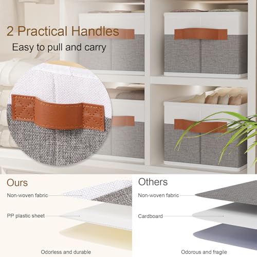Storage Basket Container,White/Gray Box,15x6x5 In,1-Pack - color: White/Grey, size: 1-Pack