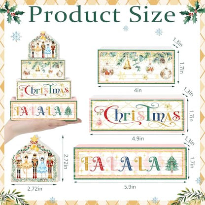 Britimes Tiered Tray Decor Set, 4 Pack, Wooden Table Sign, Nutcracker - style: Christmas Nutcracker