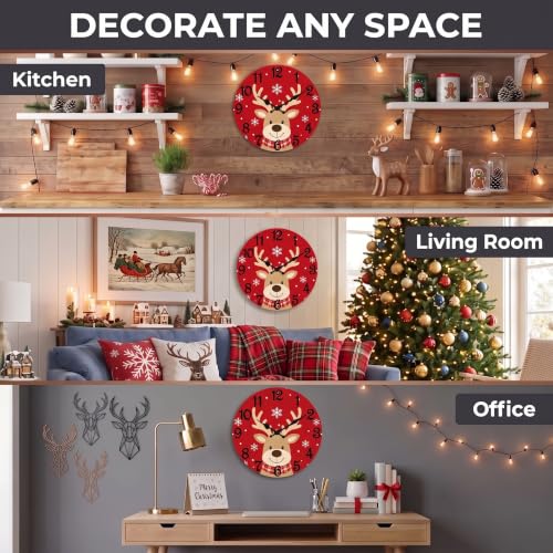 ArtSocket Round Wall Clock Silent Non-Ticking 12", Christmas Tree - color: Christmas Tree 03