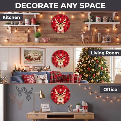 ArtSocket Round Wall Clock Silent Non-Ticking 12", Christmas Tree - color: Christmas Tree 03