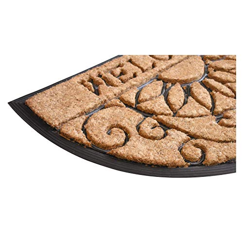 Calloway Mills 10009 Welcome Scroll Coir and Rubber Heavy-Duty 18" X 30" Doormat - color: Welcome Scroll