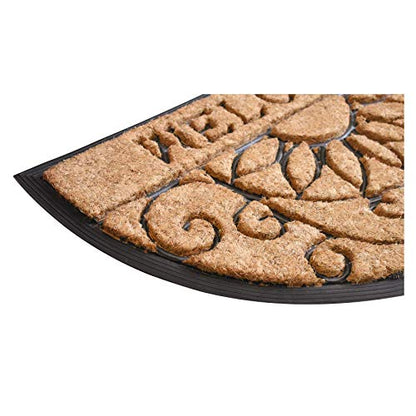 Calloway Mills 10009 Welcome Scroll Coir and Rubber Heavy-Duty 18" X 30" Doormat - color: Welcome Scroll