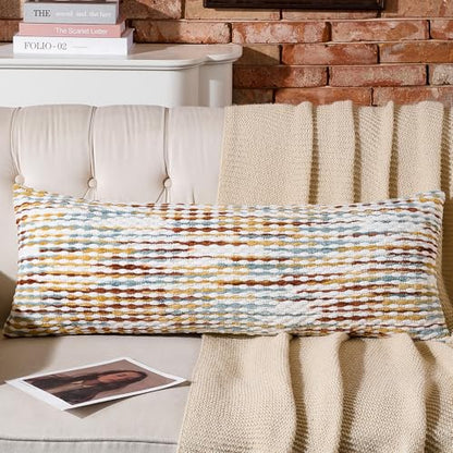 AmHoo Boho Chenille Pillow Cover,14 x 36-Inch Brown - color: Brown, size: 36" x 14" (Pack of 1)