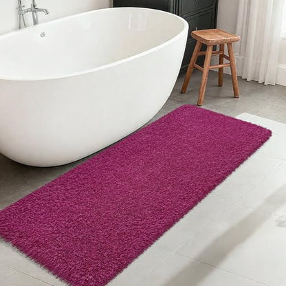 Bathroom Runner Rug 60"x24", Non Slip Long Bath Mat, Burgundy - color: Burgundy, size: 60" x 24" (Rectangular)