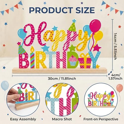 Happy Birthday Table Decor Centerpiece, Birthday Metal Table Sign - style: Happy Birthday