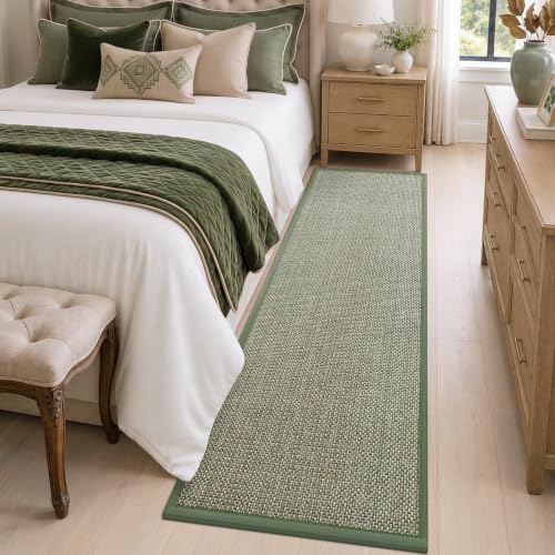 DEXI Ultra Thin Hallway Runner Rug 28x96, Non Slip Entryway Rugs,Green - color: Green, size: 28" X 96" (Runner)