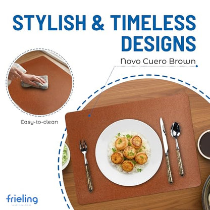 Frieling Davanti By Frieling Everyday Rectangular Placemat - Novo Cuero Brown, Set of 6 - color: Novo Cuero Brown