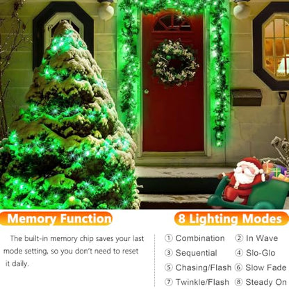 Joomer Solar Fairy Lights, 2-Pack Total 80FT 240LED String Lights, Green - color: Green, size: 2*120LED