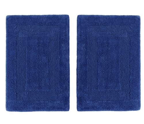 COTTON CRAFT Bath Rugs - 2 Pack Large 20x30 Soft Plush Bath Mats - Blue - color: Blue, size: 20x30 Inches