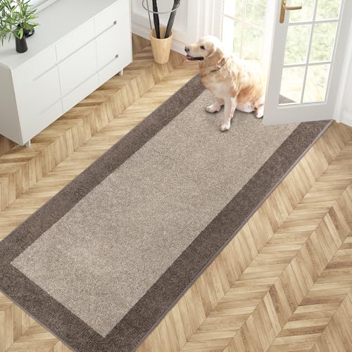 PURRUGS Hallway Runner Rug, 32" x 72", Beige & Grayish Brown - color: Beige & Grayish Brown, size: 32" X 72"
