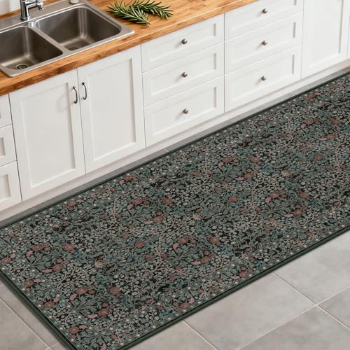 2'6" x 8' Runners Rug for Hallway Washable Soft Carpet (Dark Green) - color: Dark Green, size: 2'6" x 8' (Runner)