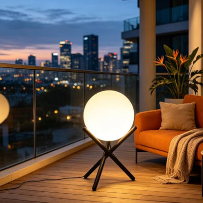 Lightdot 13.8-in Outdoor Globe Floor Lamp, 3000K Warm White LED Ball Lamp - color: 13.8''Warm White