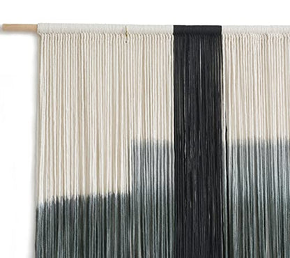 Macrame Wall Hanging Grey Dip Dye Large Boho Fiber Wall Art Decor 57"W*35"L - color: Grey
