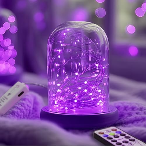 ZSJWL 6 Pack Rechargeable Fairy Lights, 7Ft 20LED, Remote & DIY Timer - color: Purple, size: 6 Pack – Rechargeable