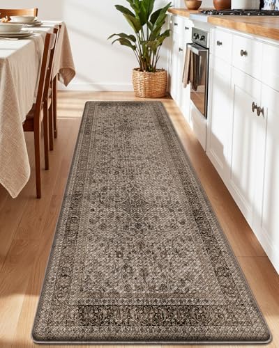 LUMI Kitchen Floor Mat Cushioned Anti Fatigue Runner Rug, 24"x59" - color: Brown & Olive, size: 59"L x 24"W x 0.4"Th
