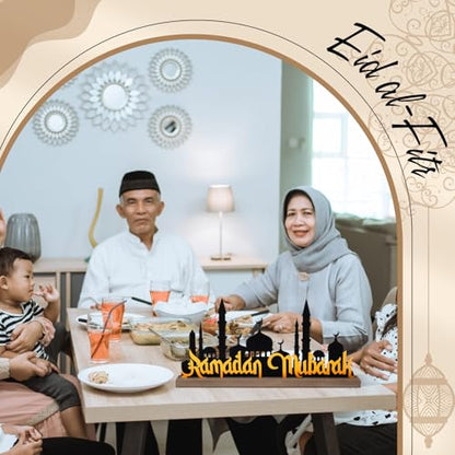 DoubleFill Ramadan Mubarak Decorations for Home Office, Table Metal Sign - style: Ramadan Mubarak