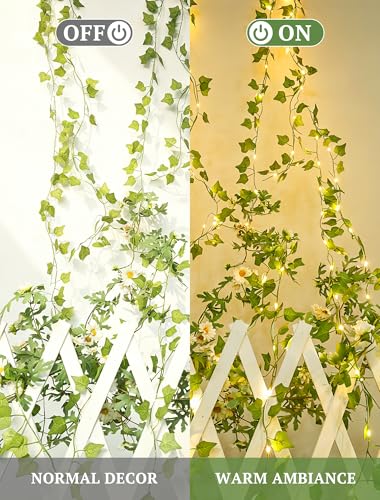 Ivy Vine Lights for Bedroom,13FT 40 LED Leaf Garland with Remote - color: Ivy, size: 40 LED-Battery & USB
