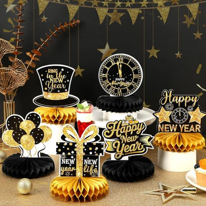 10Pcs Happy New Years Table Centerpieces Decorations 2027 - style: New Years Style