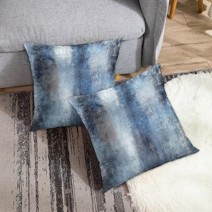 Britimes Throw Pillow Covers Set of 2, 16 x 16 Inch, Navy Blue Art - color: Blue, size: 16" x 16" (Pack of 2)