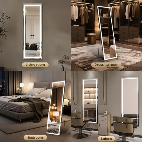 Kosmonia 56"x18" Full Length LED Mirror with Lights - color: Frameless-led, size: 56"L x 18"W