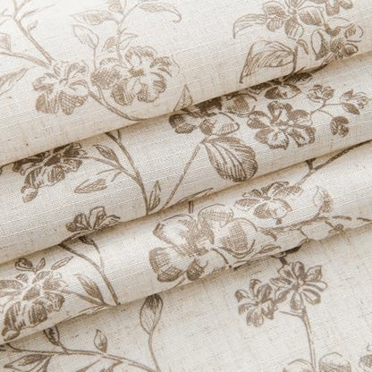 jinchan Floral Linen Kitchen Tier Curtains, 45 Inch, 2 Panels, Taupe - color: Alisa Taupe, size: 38"W x 45"L (Pack of 2)