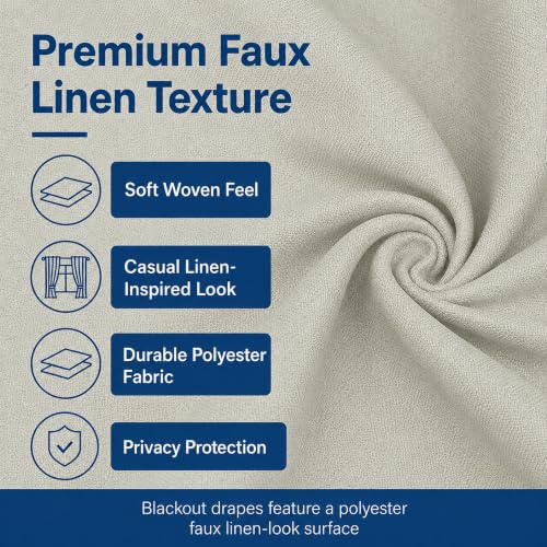 Layered Window Treatments Curtains for Bedroom, Living Room, 4 Panel Set - color: Beige, size: 37"W x 63"L (Pack of 4)