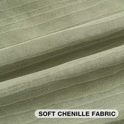 FUTEI Pack of 2 Chenille Striped Throw Pillow Covers 16x16 Inch,Sage Green - color: Sage Green, size: 16" x 16" (Pack of 2)