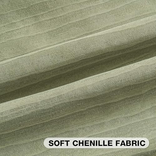 FUTEI Pack of 2 Chenille Striped Throw Pillow Covers 16x16 Inch,Sage Green - color: Sage Green, size: 16" x 16" (Pack of 2)