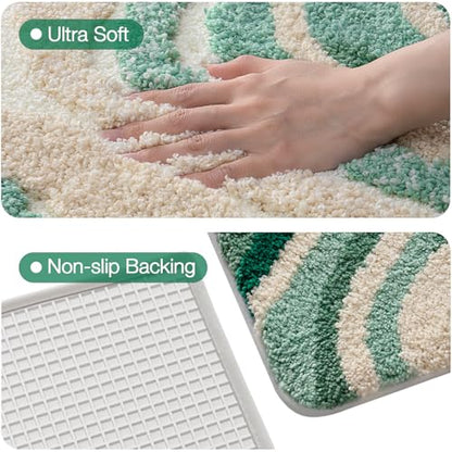 LUMI Square Beach Bathroom Rug 32x32, Soft Absorbent Bath Mat, Non Slip - color: Beach Aqua Green, size: 32"x32"