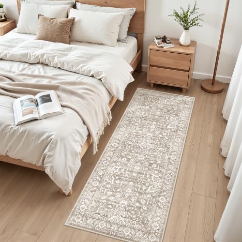 Soalmost Runner Rug Non-Slip for Kitchen 2x5, Washable Soft Hallway Rug - color: Light Brown, size: 2' x 5' (Runner)