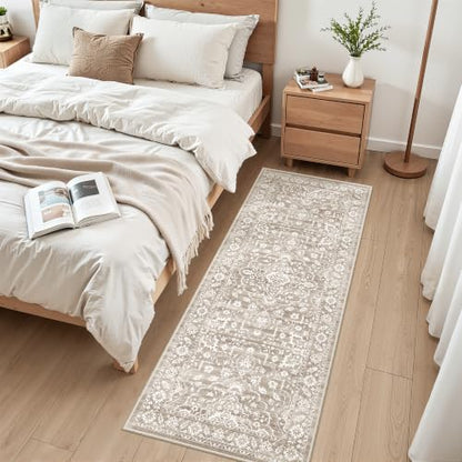 Soalmost Runner Rug Non-Slip for Kitchen 2x5, Washable Soft Hallway Rug - color: Light Brown, size: 2' x 5' (Runner)