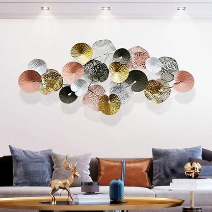 edaknez Large Metal Wall Art, 53 x 26 Inch Metal Lotus Wall Art Decor - color: A 53 inch x 26 inch
