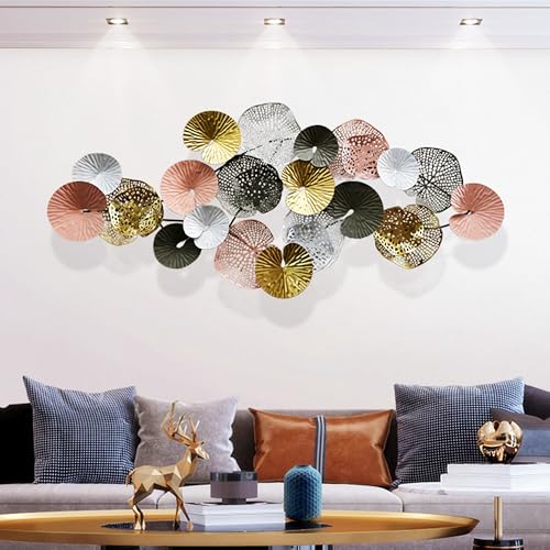 edaknez Large Metal Wall Art, 53 x 26 Inch Metal Lotus Wall Art Decor - color: A 53 inch x 26 inch