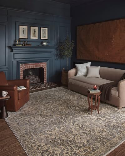 Loloi Magnolia Home Junie Blue/Natural 7'-10" x 7'-10" Round Area Rug - color: Blue / Natural, size: 7'10" (Round)