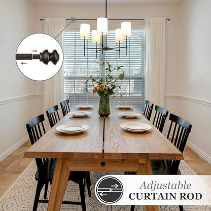 Kenney Kendall Knob Window Curtain Rod, Adjustable 28-48 Inch, Oil Rubbed Bronze - color: Oil Rubbed Bronze, size: 28-48"