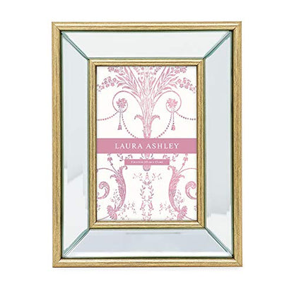 Laura Ashley 4x6 Gold Beveled Mirror Picture Frame Tabletop & Wall Mount - color: Gold, size: 4x6