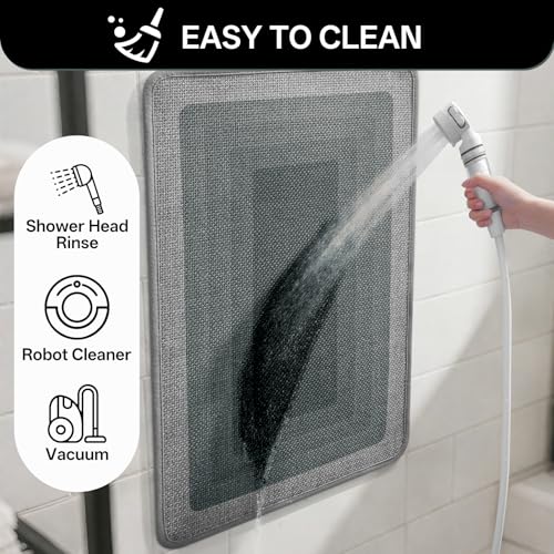 Bath Mat Non Slip,Quick Dry Bathroom Rug Under Door,20"x32",Grey - color: Grid Grey, size: 20" x 32"