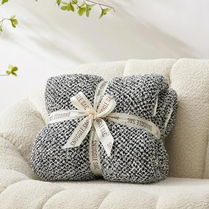 Snuggle Sac Queen Size Bedding Blanket Black, Super Soft Warm Cozy Bed Blankets Oversized Fuzzy Plush Blankets for Bed, Bedroom, Heather Black, 90x90 inches - color: Heather Black, size: Queen (90"x90")
