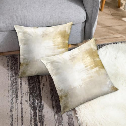 Britimes Throw Pillow Covers Set of 2, 18 x 18 Inch, Grey Light Yellow - color: Grey, size: 18" x 18" (Pack of 2)