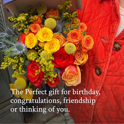 UrbanStems Firecracker Bouquet No Vase. Orange Fresh Flowers for Delivery