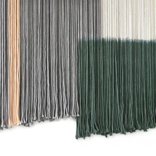 Macrame Wall Hanging Green Large Dip Dye Fiber Wall Art Bohemian Yarn Tapestry Wall Décor 57''W*35''L - color: Green