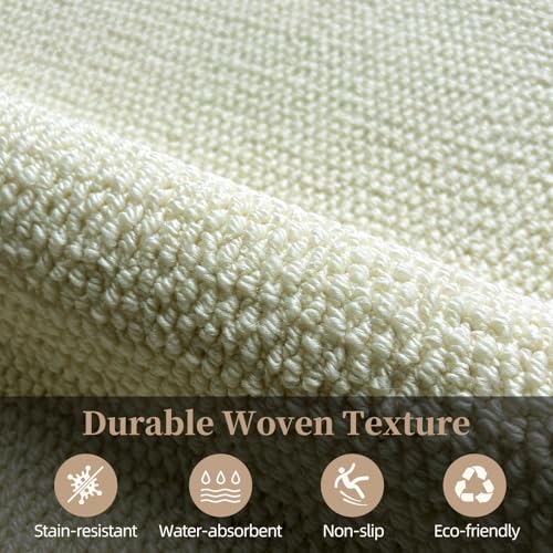 Mordem Indoor Door Mat 20" x 32" Non Slip Washable Doormats Sturdy Front Door Mat Absorbent Dirt Resist Door Mats Entrance Low Profile Doormat for Entryway Beige/White - color: White, size: 20"x32"