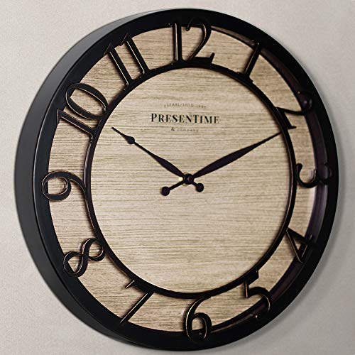 Presentime 13" Farmhouse Series Wall Clock - color: Oil Rubbed Bronze, size: 13 inch